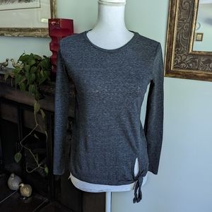 J.Crew Mercantile Women's XS Tie Side Grey Long Sleeve T-shirt Minimalist 45